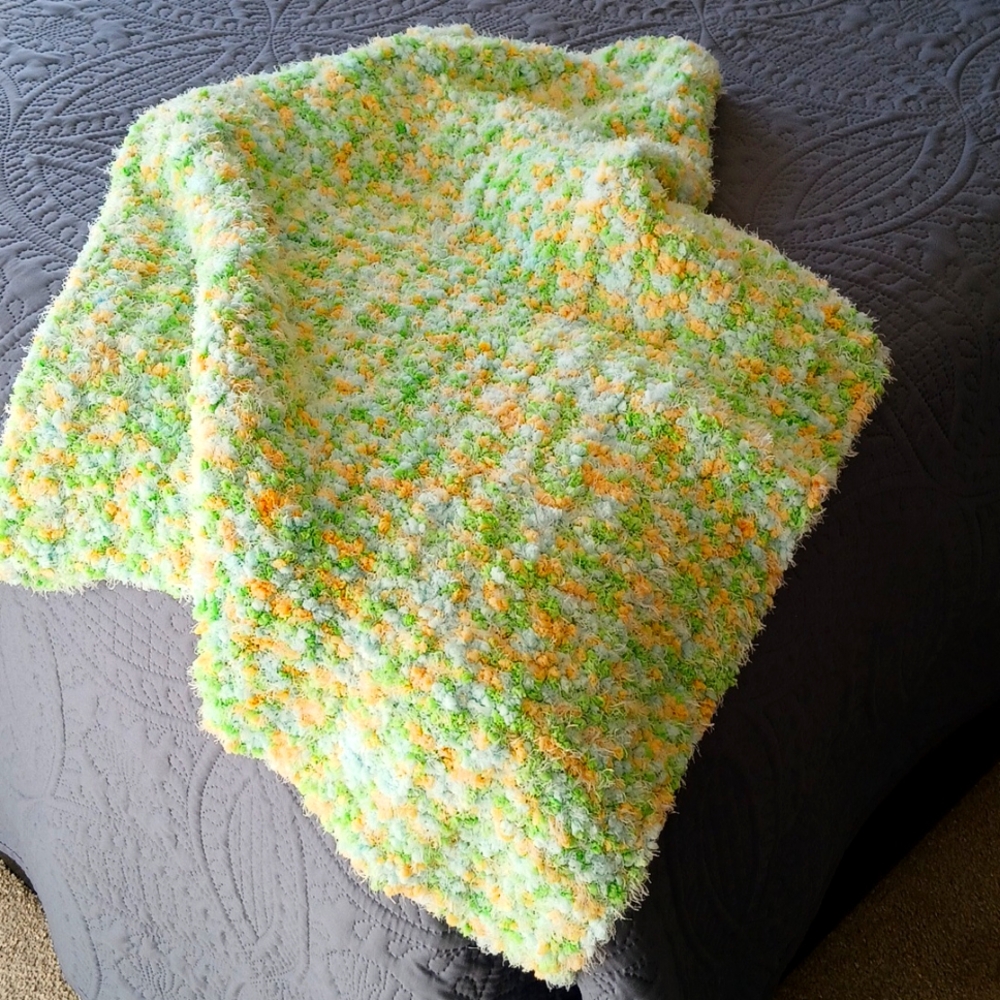 Beautiful, extremely soft baby blanket. Hand crocheted - yes, I made it myself!